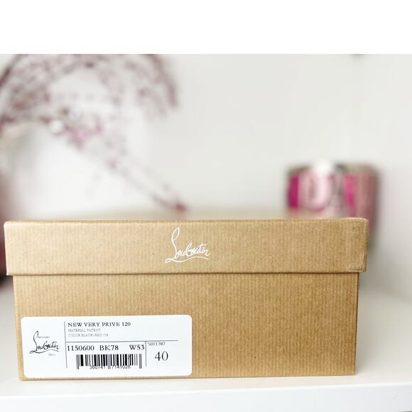 Christian Louboutin New Very Prive 120 Black Patent Leather Pumps Size 10‎ NWB